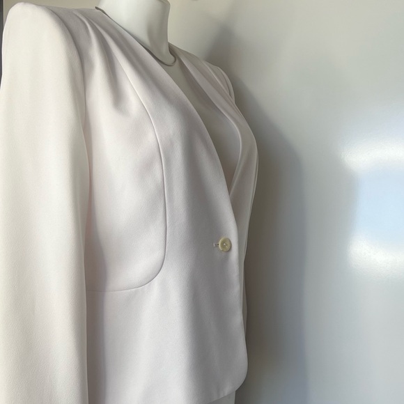 Karen Scott Women's One Button V-Neck Blazer White Size 16 100% Polyester - Picture 5 of 6